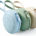 3 Pack Silicone Pacifier Holder Case, Portable Travel Pacifier Pouch for Newborns, Bpa-Free Silicone Pacifier Storage Container for Boys & Girls (Green, Blue, Cream)