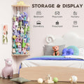 Stuffed Animal Storage Wood Corner Toy Plush Storage Hammock Hanging Storage Net, Toy Organizer Shelf for Nursery Playroom Bedroom Kid Room