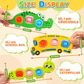 3PC Fidget Popper Sensory Toys Airplane Essentials Travel Activities for Toddlers Pop It Fidget for 12+ Month Babies Christmas Stocking Stuffer Easter Valentine Gift for 1 2 3 Year Old Girls Boys