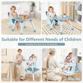 7 in 1 Baby High Chair, Convertible Highchair for Babies and Toddlers, Infant Dining Booster Seat, Building Block Table, Kids Stool Table Chair Set with Removable Tray … (Baby Blue)