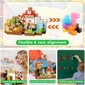 Magnetic Blocks 150 PCS Build Farm Animal Homes, Magnetic Building Cubes Montessori Toys for Toddler Christmas Birthday Gifts, STEM Sensory Toys for 3 4 5 6 7 8 9 10 Year Old Boys Girls