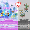 200 PCS Magnetic Blocks, Light up Transparent Magnetic Building Block for Blue Snow Princess Castle, Frozen Magnet Cubes Tiles Toys for Girls Age 3 4-8 8-12 Birthdays Gift for Kids