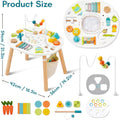 ® Wooden Activity Table for 1 Year Old, 11-In-1 Montessori Learning Table with Bead Maze, Shape Sorter, Fishing Game & More – Sensory Development Toy for Toddlers, Ideal 1St Birthday Gift