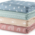 Muslin Swaddle Blankets Pack of 4 - Sun, Rainbow, Rain, Doodle