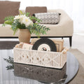 2Pc Macrame Storage Basket, Boho Decor Toilet Paper Holder, Ivory