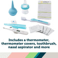 Deluxe Healthcare & Grooming Kit – Baby Essentials Set with 3-In-1 Thermometer, Nasal Aspirator, Nail Clippers, Medicine Dispenser, Brush & Comb, and More - Arctic Blue