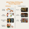 Pre-Spoon Gootensils Self Feeding Baby Spoons 2 Pack, Blue/Orange