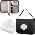 Mini Diaper Clutch Bag with 2 Pcs Reusable Wipes Dispensers, Black