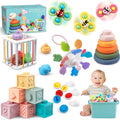 Montessori Baby Toys, 6 in 1 Soft Stacking Blocks & Sensory Set