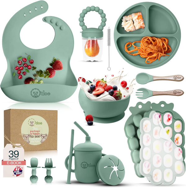 15 Pcs Silicone Baby Feeding Set