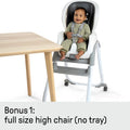 Smartclean Trio Elite 3-In-1 Convertible Baby High Chair, Toddler Chair, and Dining Booster Seat-Slate
