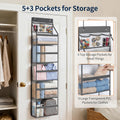 6 Tier Clear Door Hanging Yarn Storage Organizer, Grey
