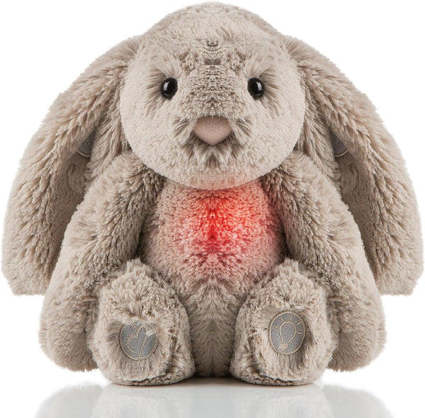 Baby Heartbeat Sleep Soother Bunny Plush Toys with Cry Sensor Sleeping Aid White Noise Machine, Nursery Decor Night Light, Shushing Lullabies 6 Sounds Therapy for Infant Toddler Crib Rabbit