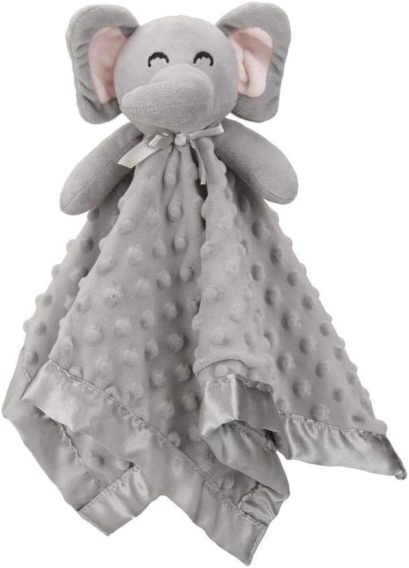 Elephant Security Blanket Grey Soft Baby Lovey Unisex Lovie Gift for Toddler 16 Inch