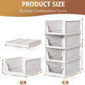 4 Pack Stackable Closet Organizers and Storage, Foldable Storage Basket