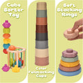 Baby Toys for 6 to 12 Months,7 In-1 Montessori Sensory Toys for Toddlers 1-3,Baby Blocks, Stacking Blocks Rings, Matching Eggs, Suction Cup Spinner,Stacking Cups, for Toddler Gift