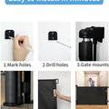Retractable Baby Gate,Mesh Baby Gate or Mesh Dog Gate,33.6" Tall,Extends up to 55" Wide,Child Safety Gate for Doorways, Stairs, Hallways, Indoor/Outdoor (Black 33.6"X55")