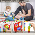 Sensory Montessori Toy for Boys and Girls, 7-In-1 Multi-Function Activity Toy with Shape Sorter and Stacking Blocks, Fine Motor Skills Toy, Easter Birthday