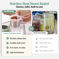 5-In-1 Baby Food Maker with Stainless Steel Steam Basket, Green