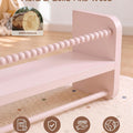 Pink Nursery Shelves for Wall, Solid Pine Wooden Floating Shelves