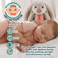 Baby Heartbeat Sleep Soother Bunny Plush Toys with Cry Sensor Sleeping Aid White Noise Machine, Nursery Decor Night Light, Shushing Lullabies 6 Sounds Therapy for Infant Toddler Crib Rabbit