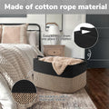 75L Extra Large Woven Blanket Basket, 22" X 17" X 12", Black Jute