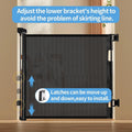 Retractable Baby Gate,Mesh Baby Gate or Mesh Dog Gate,33.6" Tall,Extends up to 55" Wide,Child Safety Gate for Doorways, Stairs, Hallways, Indoor/Outdoor (Black 33.6"X55")