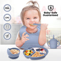 Silicone Baby Feeding Set, 14PCS, Silicone Bibs Baby Plates and Bowls Set