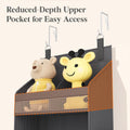 4 Tier over the Door Diaper Organizer for Nursery, Large Heavy Duty Hanging Storage with 4 Mesh Side Pockets, Sturdy Back of Door Shelf for Baby Stuff Toy in Pantry, Laundry, Bathroom, Gray