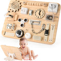 Montessori Large Busy Board, Wooden Sensory Toys for Children