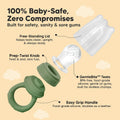 Baby Fruit Feeder 2Pk, Silicone Baby Food Feeder (Slate)