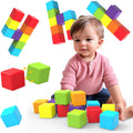 Magnetic Building Blocks, 1.65 Inch Large Magnetic Stacking Cubes for Toddlers, Sensory & Montessori Toys for Boys & Girls 1 2 3 Years Old (12 PCS)