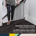 Top of Stairs Expanding Metal Baby Gate – Hardware-Mounted for Stairs, Hallways & Doors, Adjustable 27”-42” Wide, Pet & Dog Gate, Black