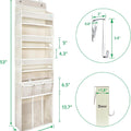 Door Hanging Storage Organizer,With 3 Bins 1 Movable Baby Diaper Caddy,1 Large Capacity Diaper Stacking Storage Organizer,10 Side Pockets,Bedroom Door Storage for Nursery Baby Essentials. (Beige)
