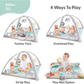 Unisex Baby Play Gym & 7-In-1 Play Mat - Playmat Baby Toys 0-6, 6-12 Months Tummy Time Mat with Hanging Toys, Soft Padded Mat for Newborns, Infants - Safari