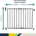 Top of Stairs Expanding Metal Baby Gate – Hardware-Mounted for Stairs, Hallways & Doors, Adjustable 27”-42” Wide, Pet & Dog Gate, Black