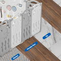 14-Panel Baby Playpen with Lockable Gate, Grey & White
