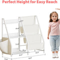 3 Tier Kids Bookshelf and Toy Storage, White