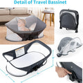 Baby Portable Travel Pod with Mosquito Net and Sunshade Canopy,Easy to Fold and Lightweight,Deep Grey