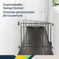 Top of Stairs Expanding Metal Baby Gate – Hardware-Mounted for Stairs, Hallways & Doors, Adjustable 27”-42” Wide, Pet & Dog Gate, Black
