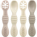 Silicone Baby Spoons Self Feeding 6 Months| 6 Pack Baby Feeding Spoons| Toddler Infant Led Weaning Spoon| Kid Spoon Ustensile Bebe (Beige/Tan/Brown)