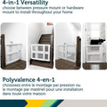 Lift, Lock and Swing Gate - Pressure or Hardware Installed, Fits Spaces between 28" and 42" Wide, 28" Tall, White