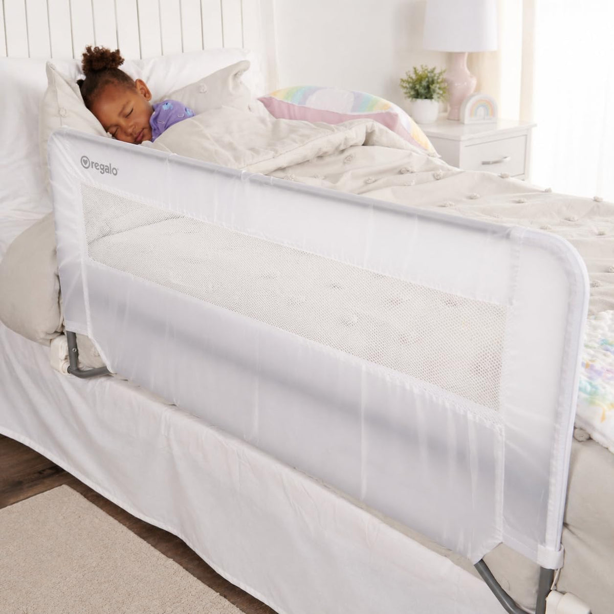Swing down Bedrail, White by Natural Handmade
