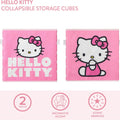 Hello Kitty Set of 2 Durable Storage Cubes with Handles, 10"X10"X10" Cubes