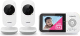 VM819-2 Baby Monitor, 2.8” Screen, 2 Cameras, 1000Ft Range, Night Vision, 2-Way Audio, Temperature Sensor, Lullabies, Secured Transmission No Wifi