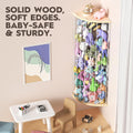 Stuffed Animal Storage Wood Corner Toy Plush Storage Hammock Hanging Storage Net, Toy Organizer Shelf for Nursery Playroom Bedroom Kid Room