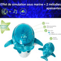 Ocean Projector Nightlight with White Noise Soothing Sounds | Adjustable Settings and Auto-Shutoff | Tranquil Whale™ Family - Blue