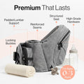 Safety-Certified Hip Carrier for Babies & Toddlers: Machine Washable Child Waist Seat for One Hand Support with Multi-Pocket Storage (23”-44” Waist, Holds Kids 0-3 Yrs up to 45Lbs) – Grey