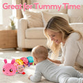 Baby Girls Toys 0-6 Months Musical Stuffed Caterpillar Pink Toys for Infant 0-3 3-6 Months Tummy Time Sensory Toy with Mirror Crinkle Rattle Birthday Baby Gifts for 2 3 4 5 6-12 Newborn