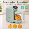 5-In-1 Baby Food Maker with Stainless Steel Steam Basket, Green